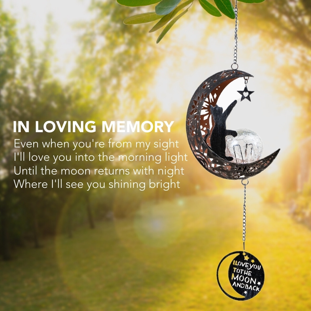 I Love You To The Moon & Back- The Ultimate Garden Solar Lantern for Cat Lovers