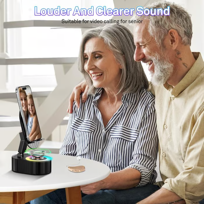 💥LAST DAY SALE 50% OFF🔥2024Upgraded Cell Phone Stand with Induction Speaker/Power Bank/Atmosphere Light（Functionality 5 in 1）