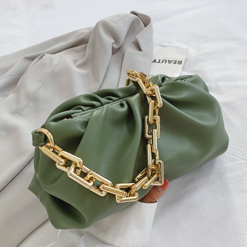 2021 Gold Chains Dumpling Clip Purse Bag