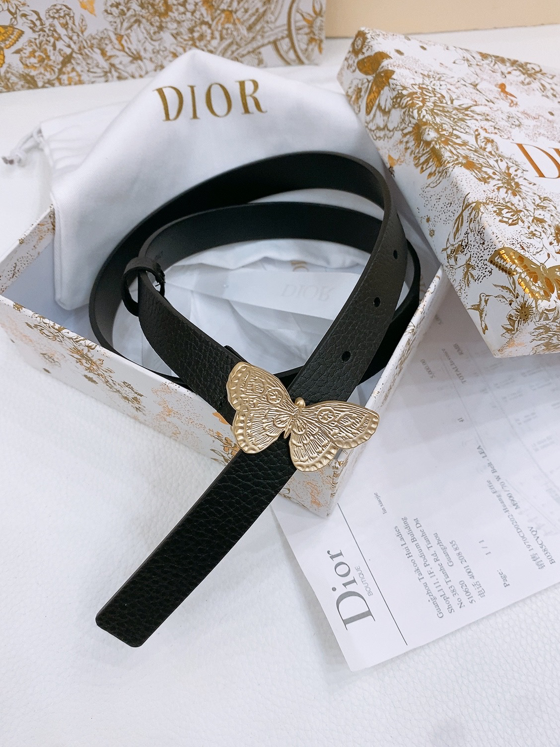 Dior Saddle Belt Cowhide Leather Belt 2.0CM Width