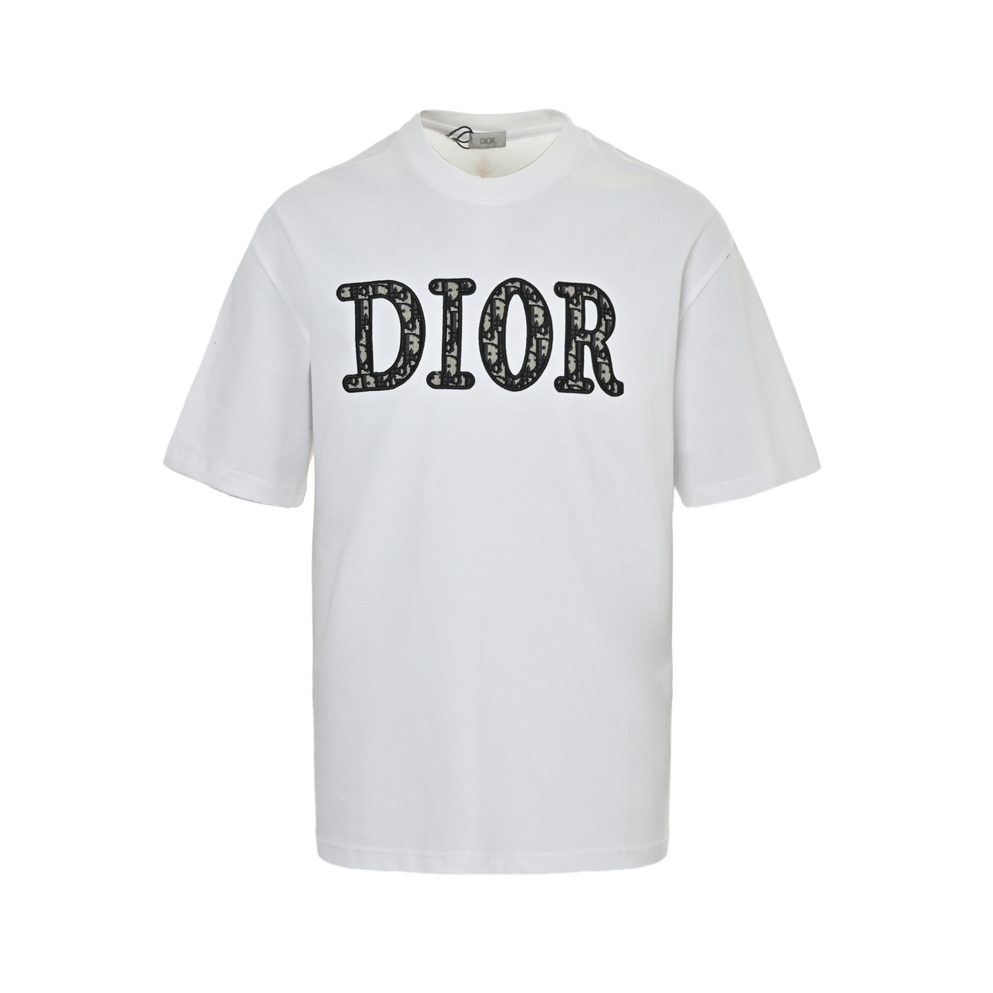 Dior monogram patch embroidered letter short sleeve