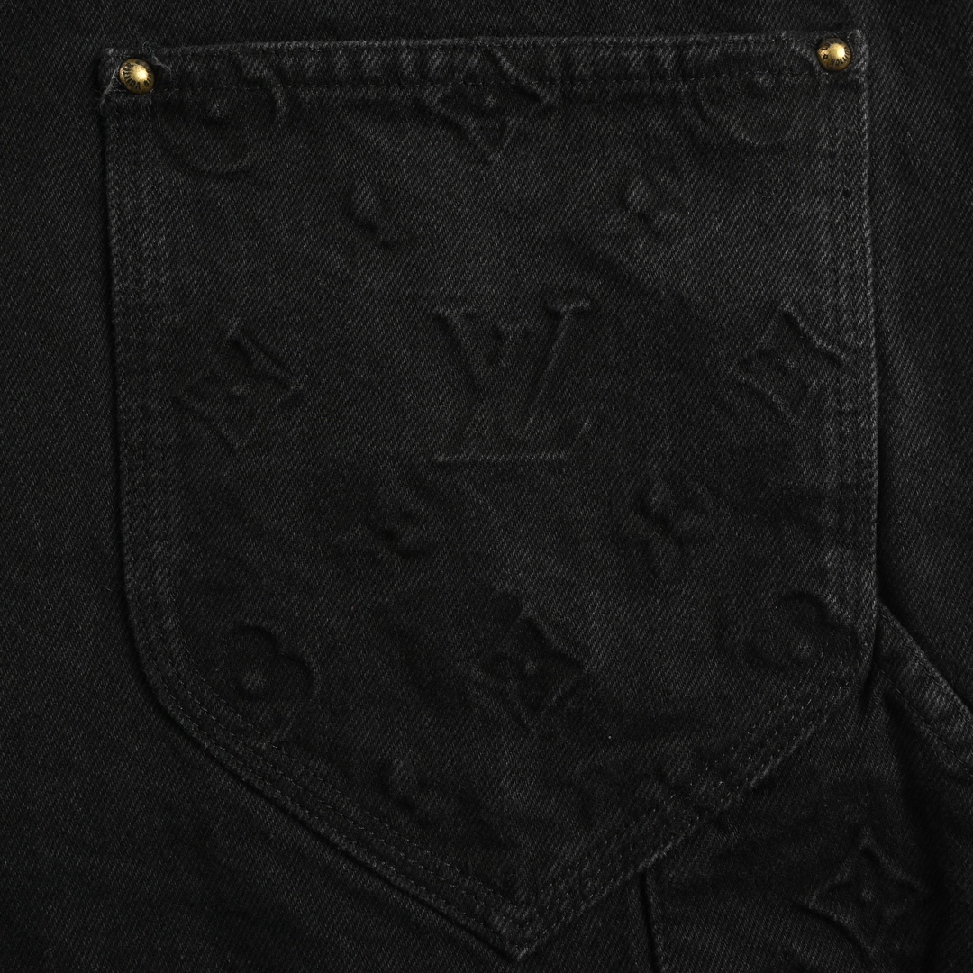Louis Vuitton Embossed Monochrome Work Jeans