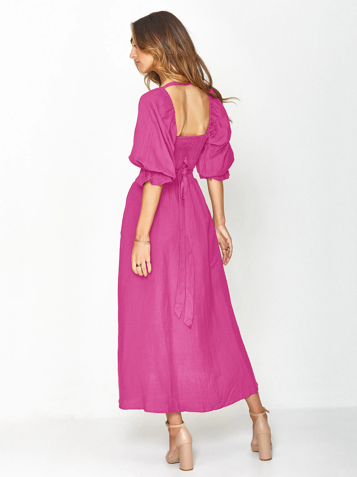 💥Hot Sale-[SAVE 50% OFF]--🏖️FRENCH RUFFLED LANTERN SLEEVES MULTI-WEAR DRESS--BUY 2 GET 10% OFF & FREE SHIPPING