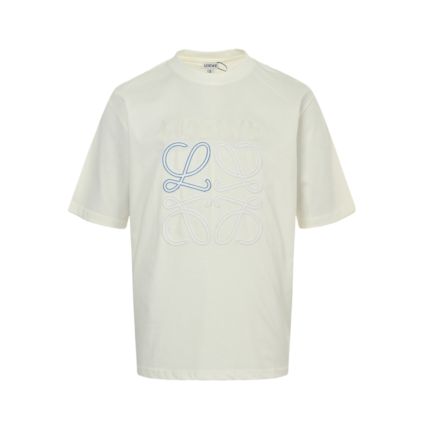 Loewe 25ss hollow embroidered four-leaf clover short sleeve