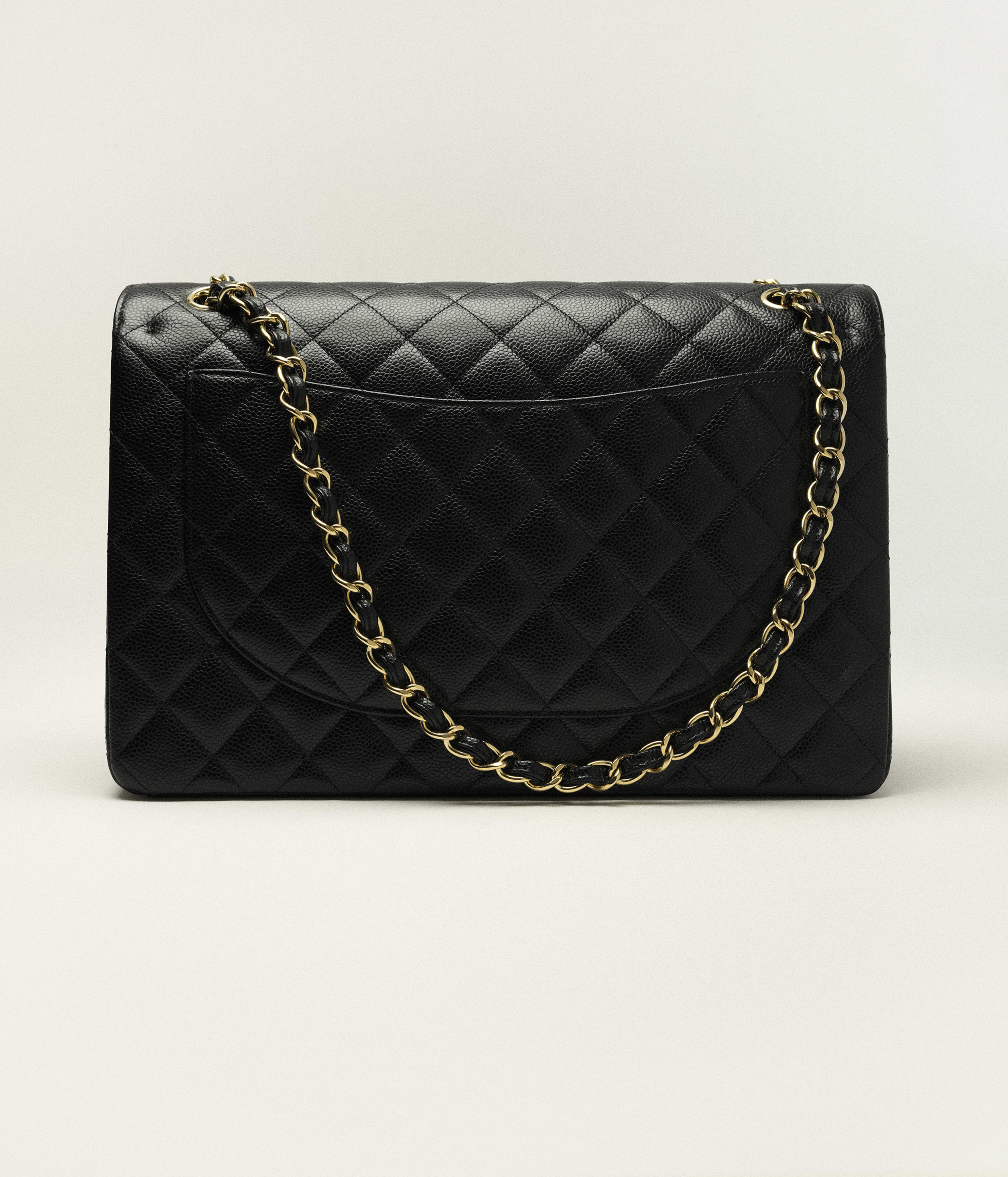 Chanel Maxi Classic Bag Grained Calfskin & Gold-Tone Metal Black A58601-Y01864-C3906