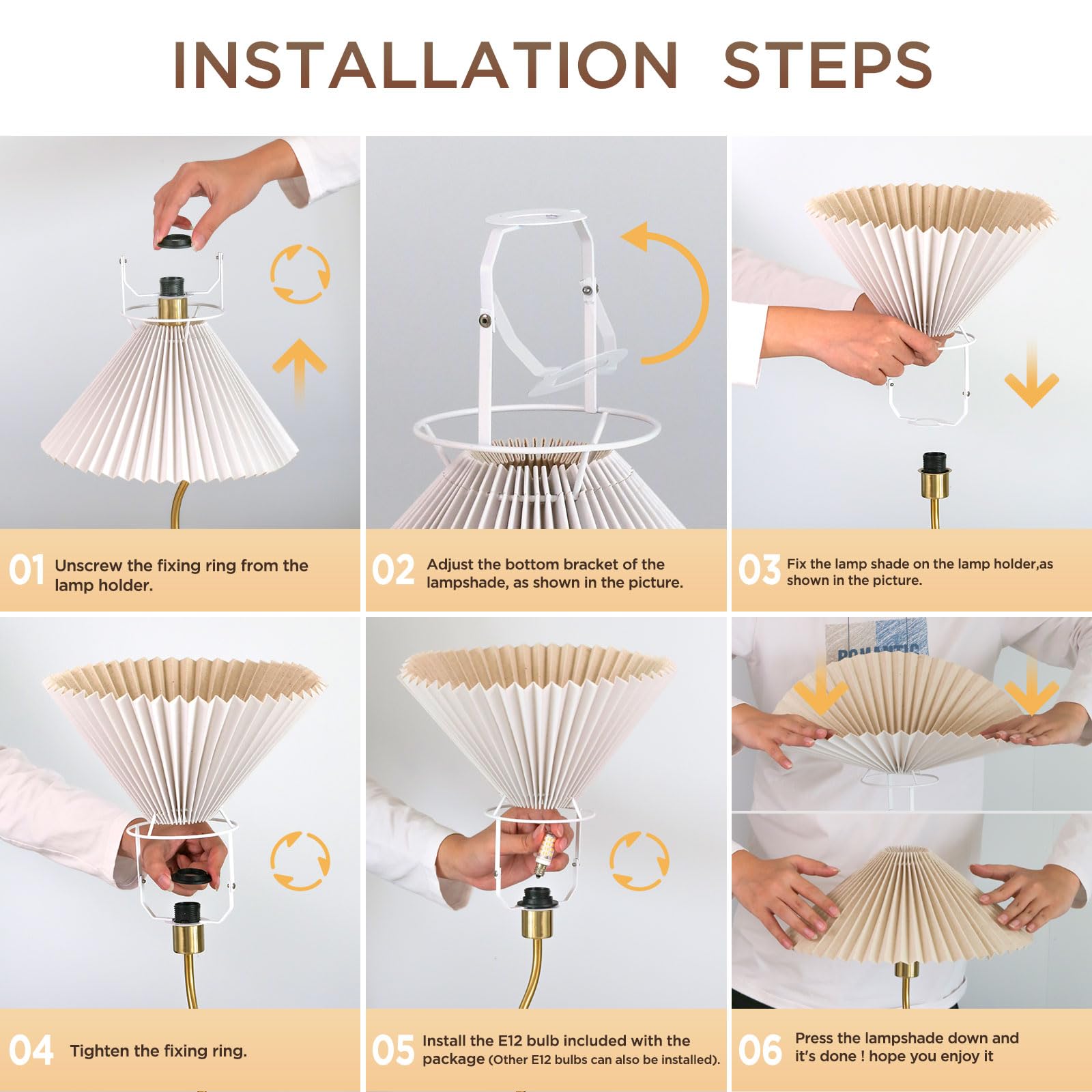 🔥Last Day 49% OFF🔥Small Pleated Bedside Lamp with Beige Lampshade