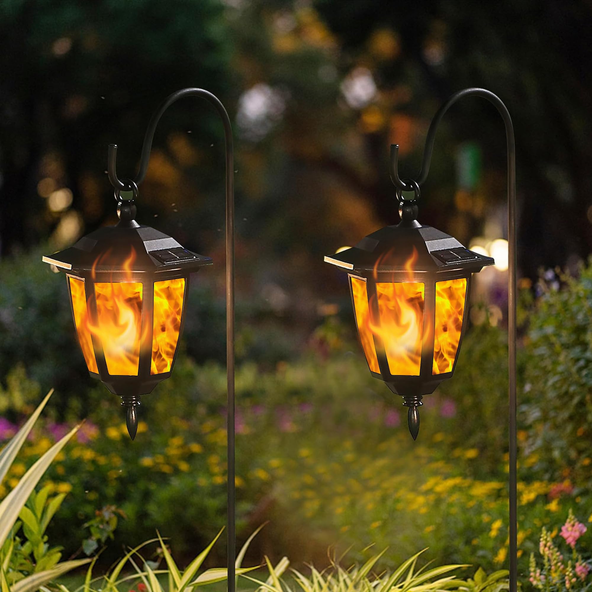 💥ON SALE💥Solar Flickering Flame LED Garden Lanterns Outdoor✨🔥