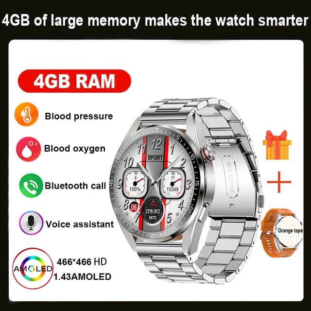 2023 New men's AMOLED Smartwatch HD Bluetooth Talk 4GB memory 466*466 full screen touch 3ATM deep waterproof smartwatch for men