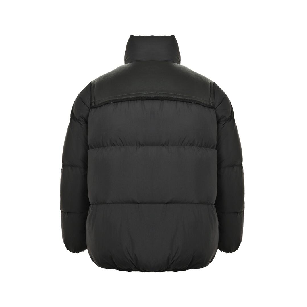 Moncler sheepskin patchwork down jacket