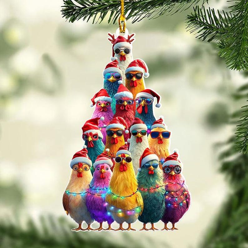 Christmas Chicken Tree Ornament