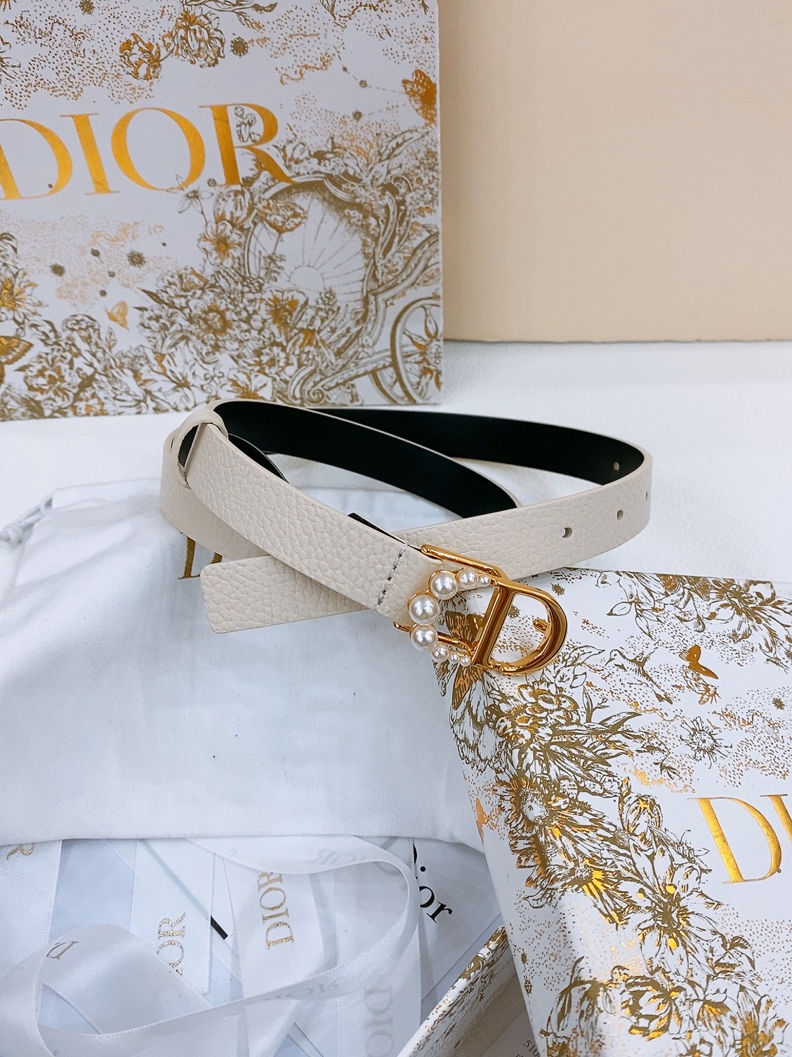 Dior Saddle Belt Cowhide Leather Belt 2.0CM Width
