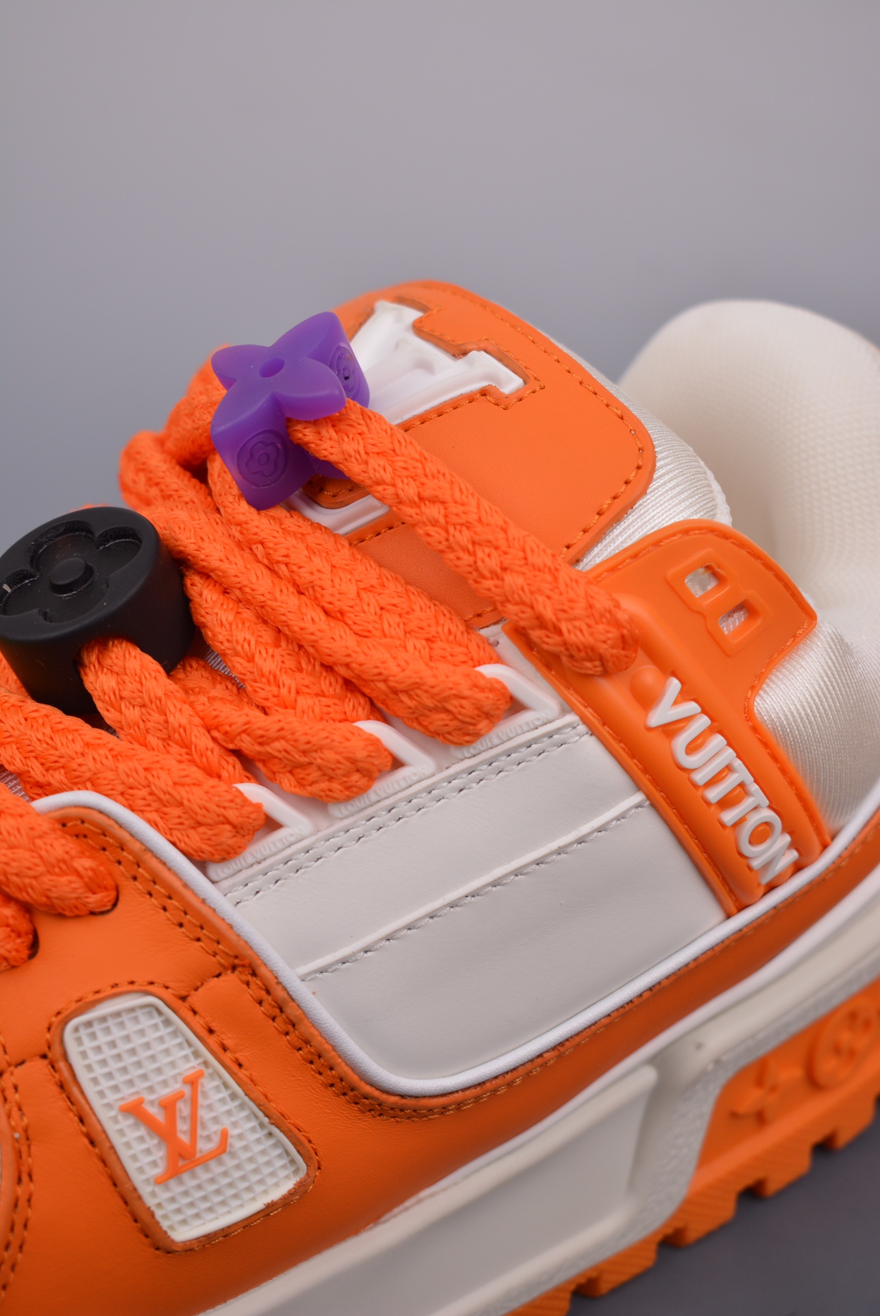 Louis Vuitton Trainer Maxi Low Sneaker orange and white