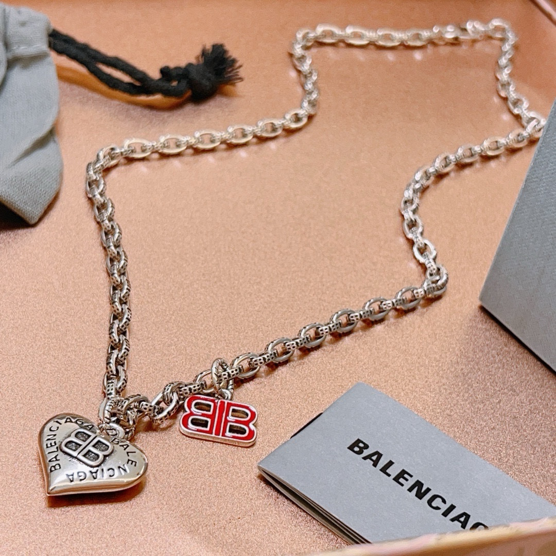 Balenciaga BB Heart Chain Necklace