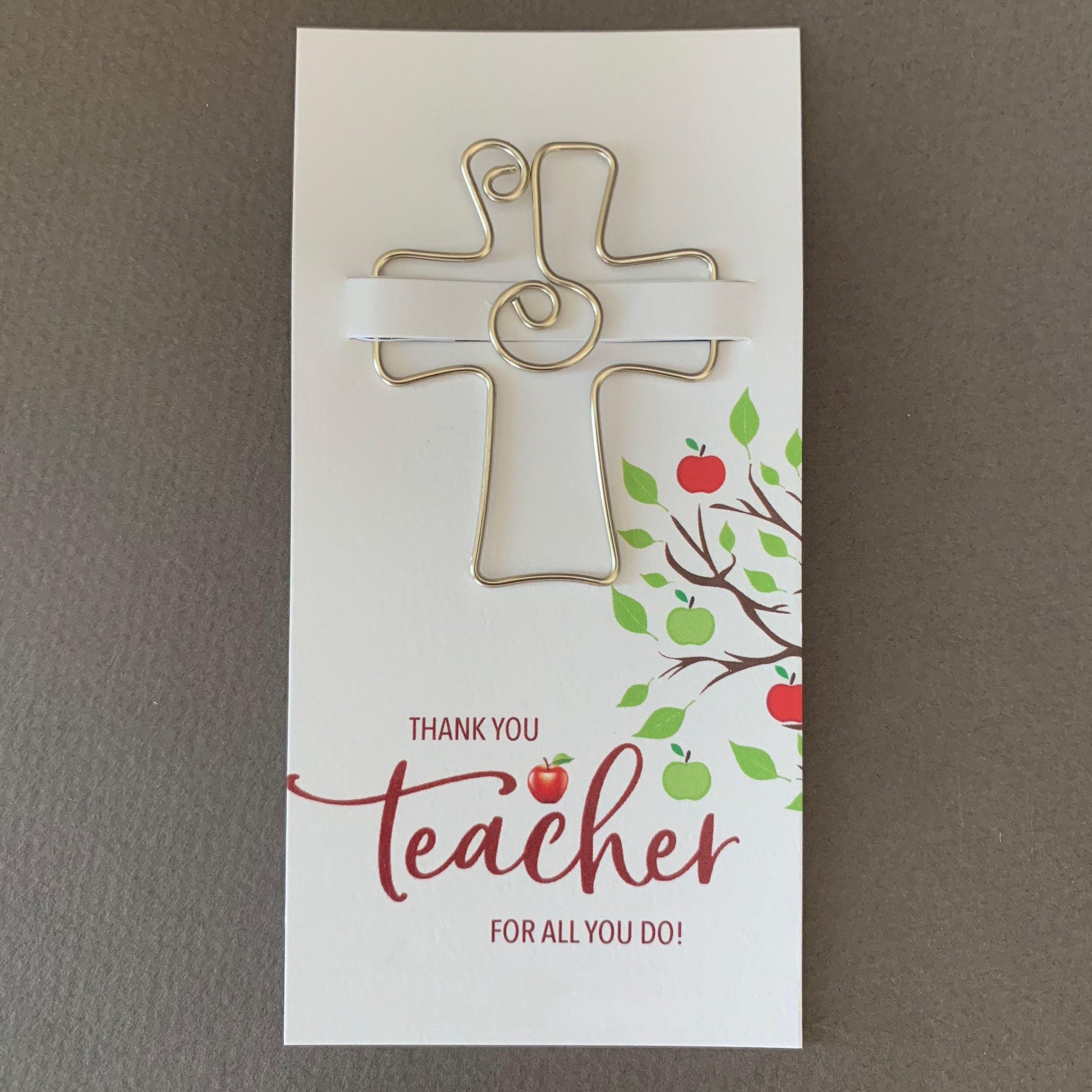 💖Teacher Gift, Cross Bookmark, Thank You Teacher Gift