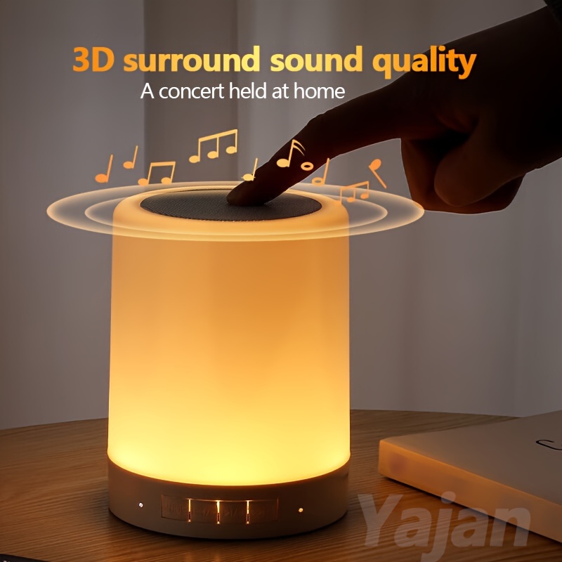 1pc Wireless Night Light Speaker Bass Mini Sound For School Supplies Home Decor, Office, Camping