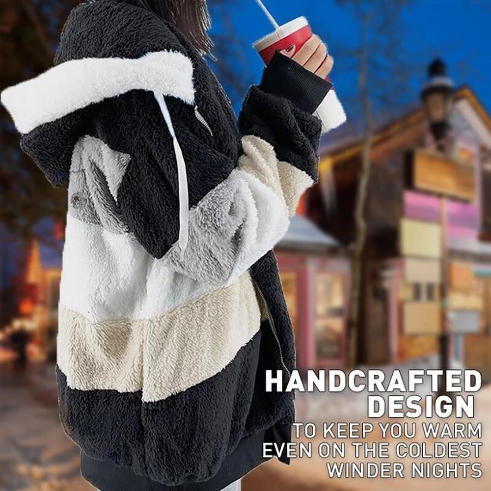 🔥LAST DAY 49% OFF🐑RCONTRASTING LAMB WOOL PADDED COAT🎁