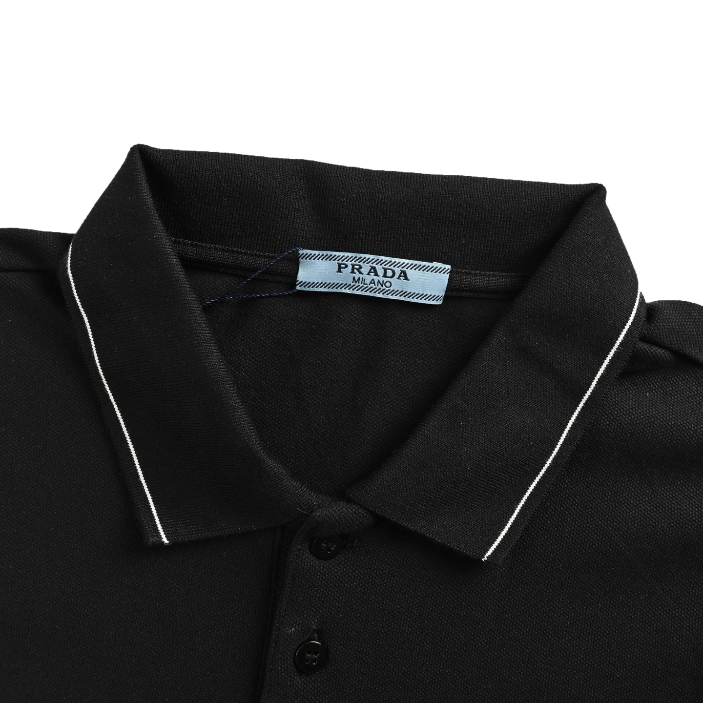 Prada 25ss Polo short sleeve with contrasting embroidery on the chest triangle logo