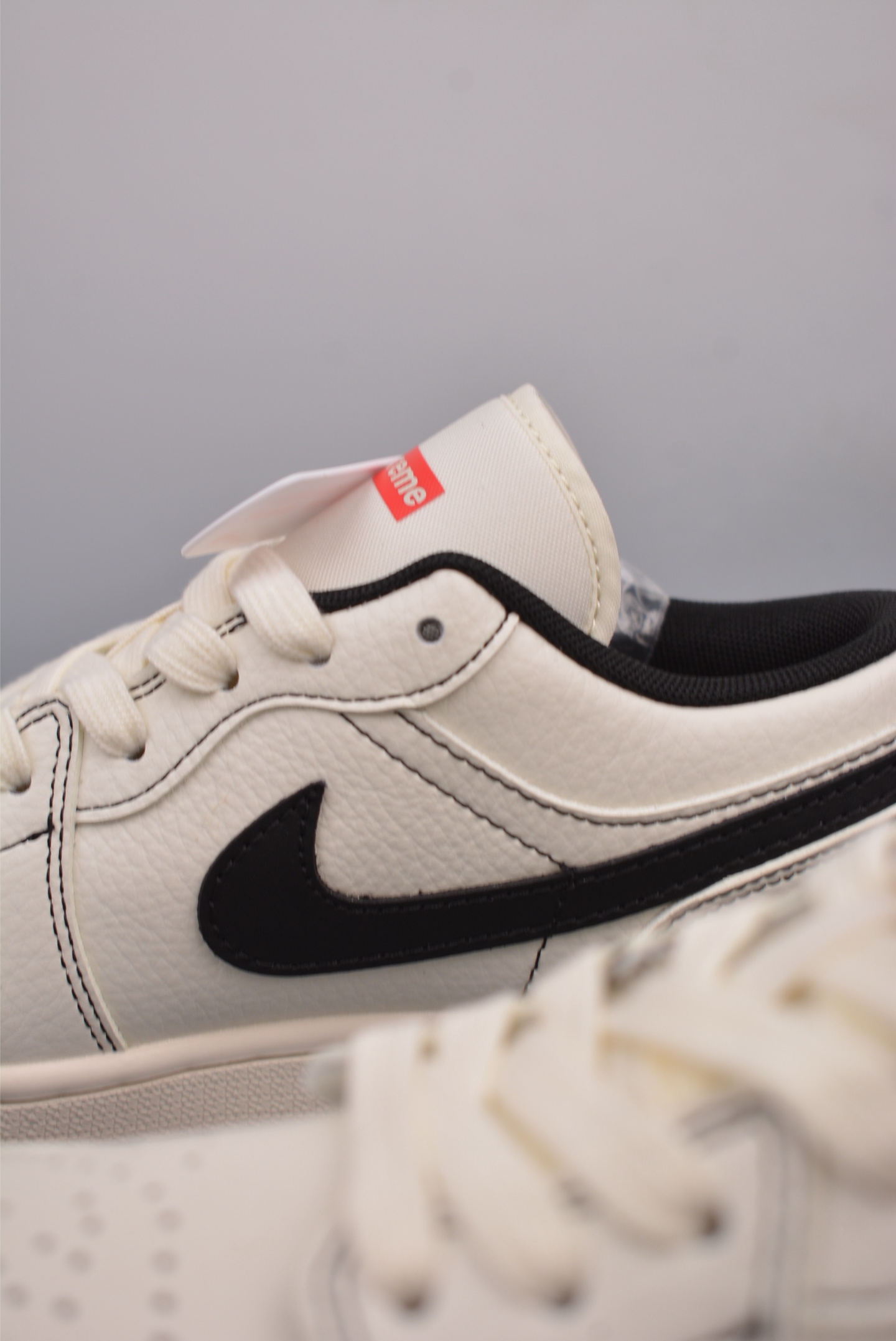 Supreme x Nike By You Air Jordan 1 Low OG Beige White Black XX3318-108