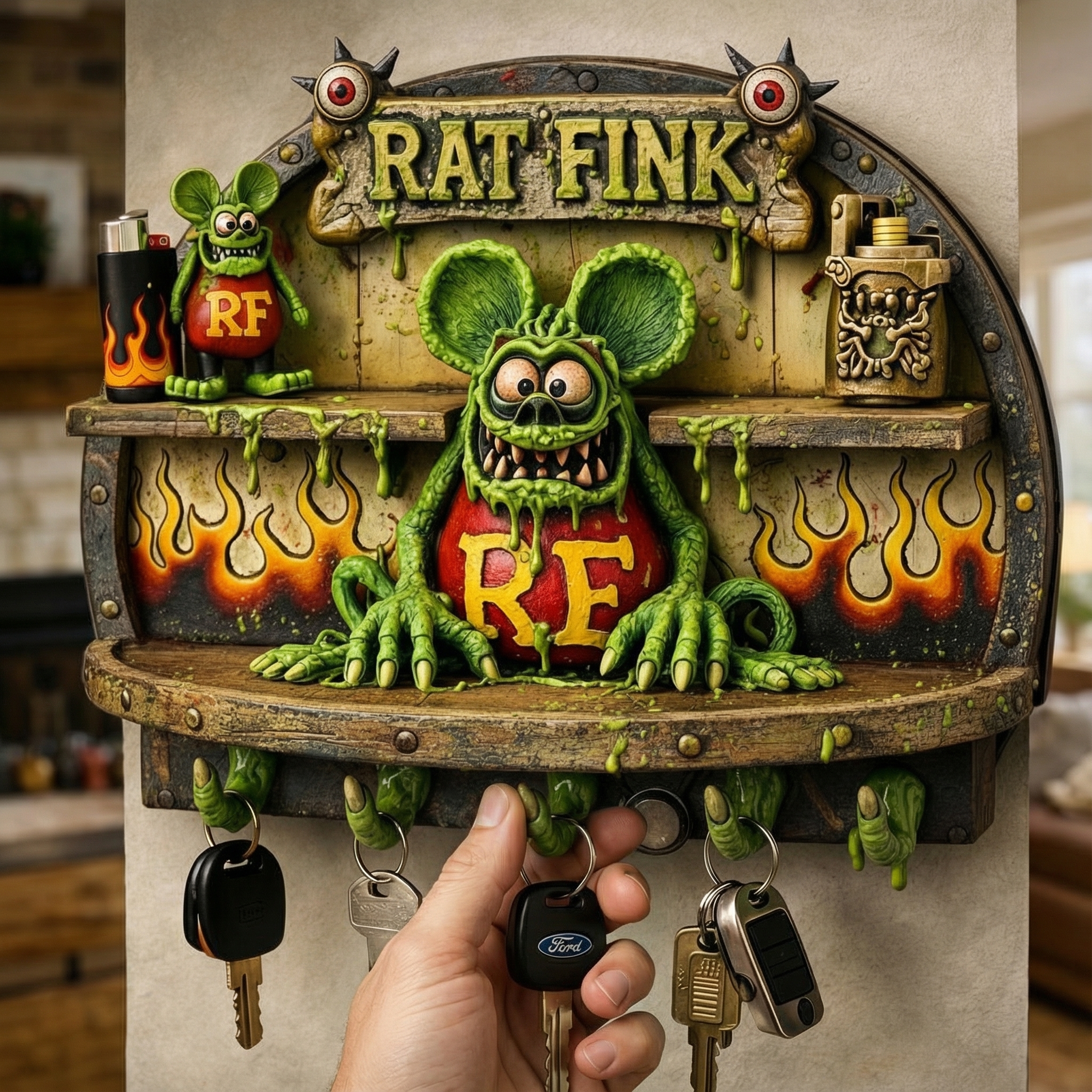 🔑🐭 Rat Fink Garage Key Holder
