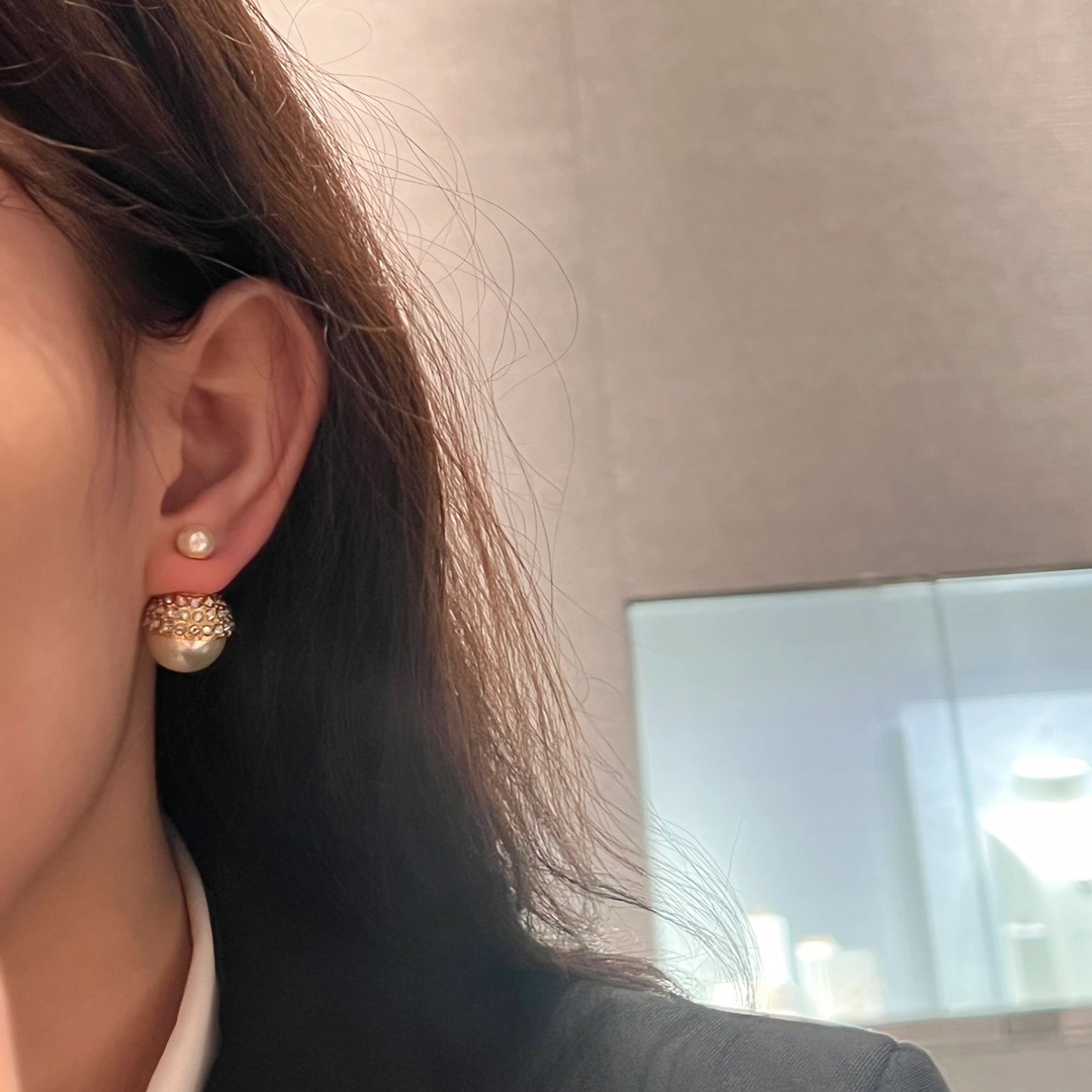 Dior Pearl and Diamond Earrings