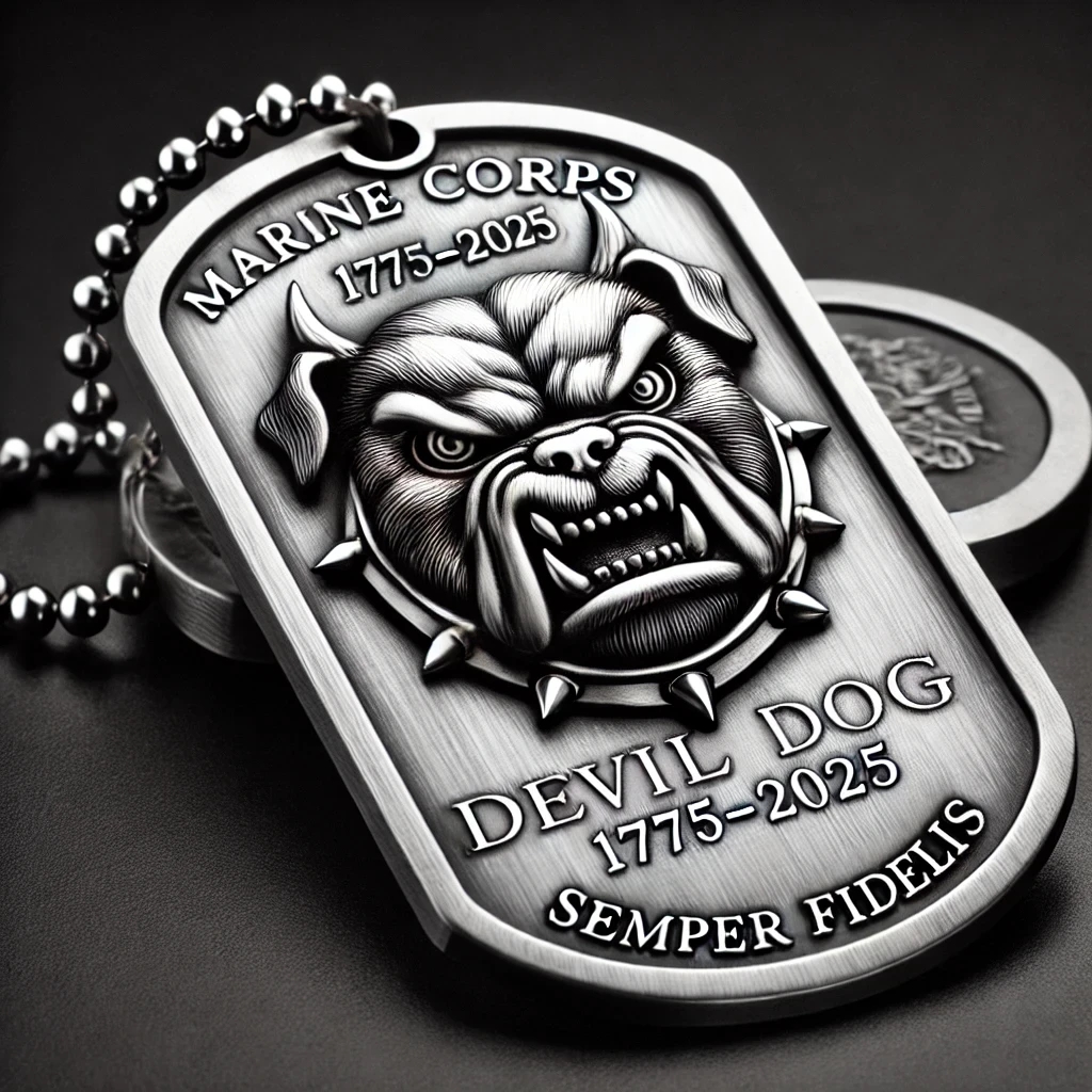 USMC 250th Anniversary Devil Dog Keychain