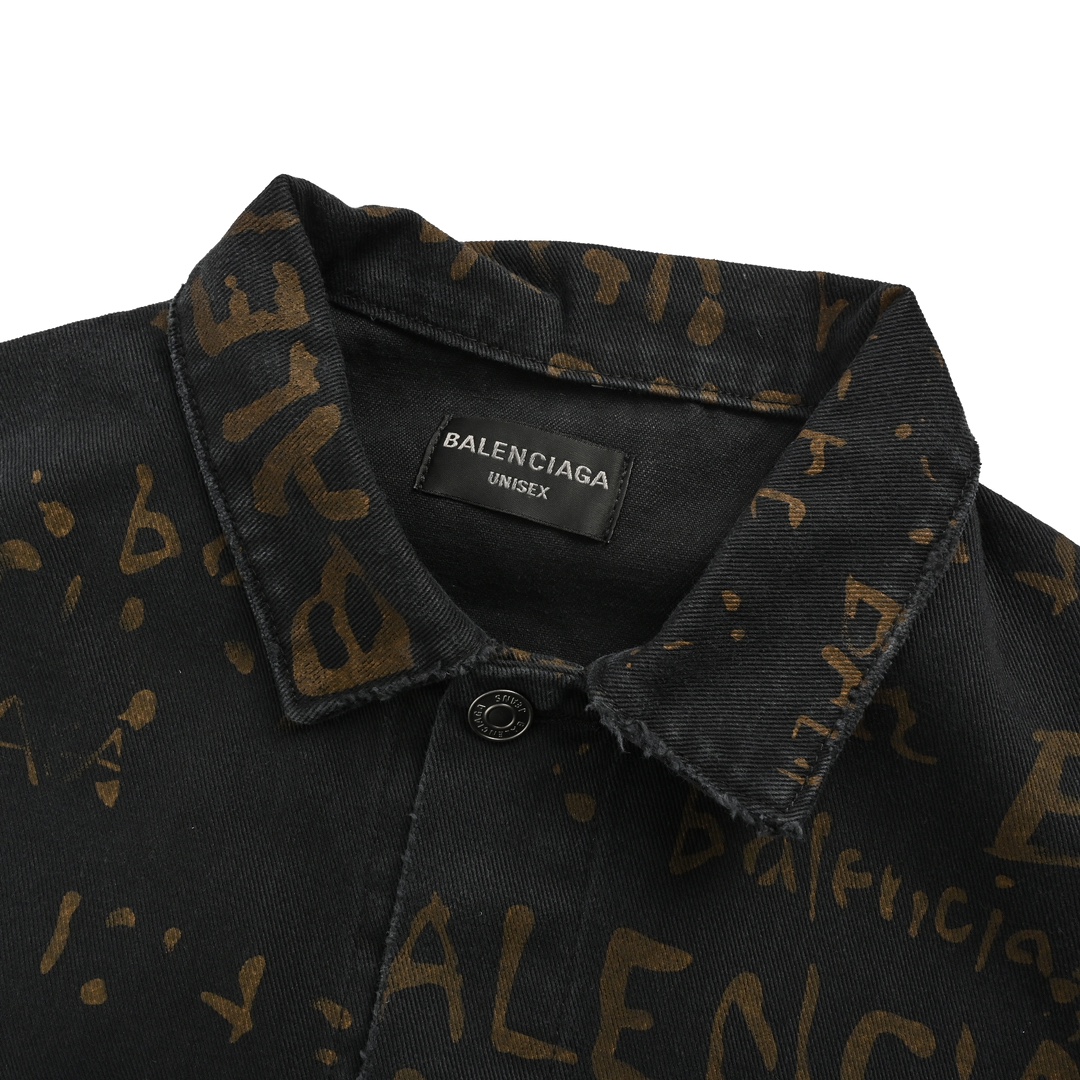 Balenciaga 24Fw color-printed all-over denim jacket