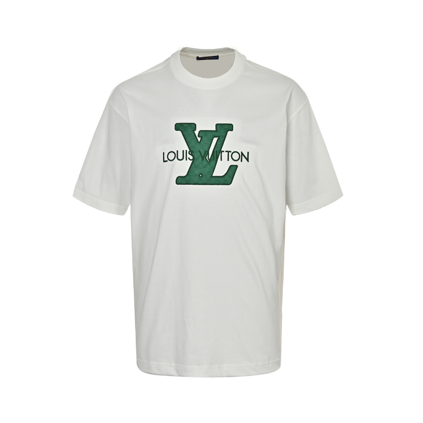 Louis Vuitton 25ss green patch letter embroidered short sleeve