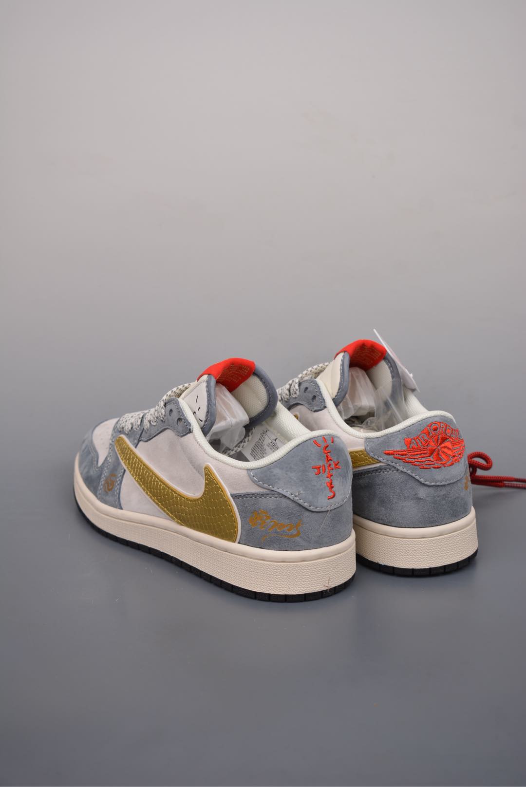 Travis Scott x Nike Air Jordan 1 Low Year of the Snake Grey Blue Gold XZ2025-288