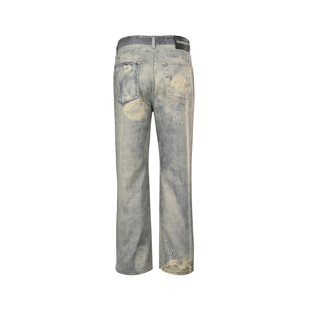 Balenciaga 24Fw washed loose wide-leg jeans