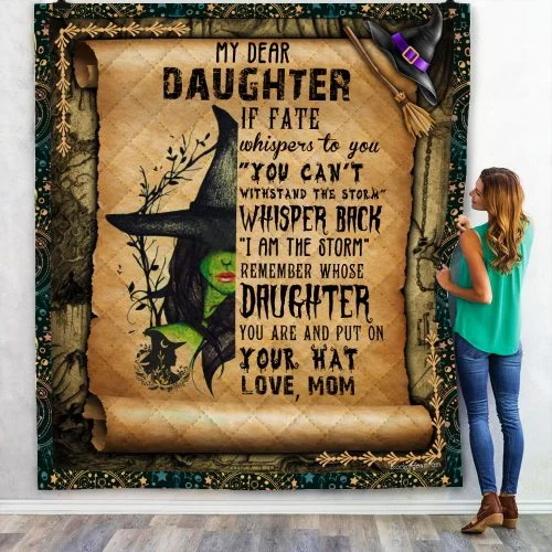 Mom To Daughter, Witch Girl Quilt Blanket
