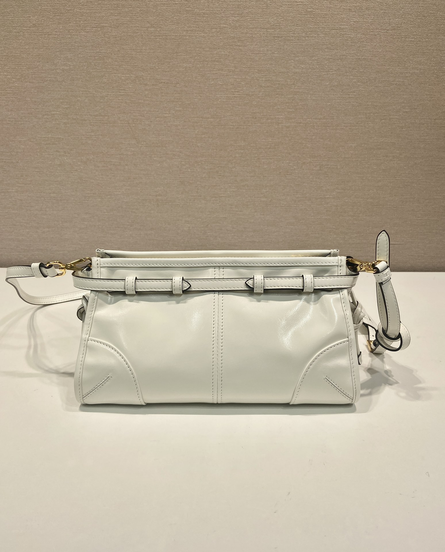 Prada LusSolf Oiled Wax Leather Shoulder Bag 1BA215