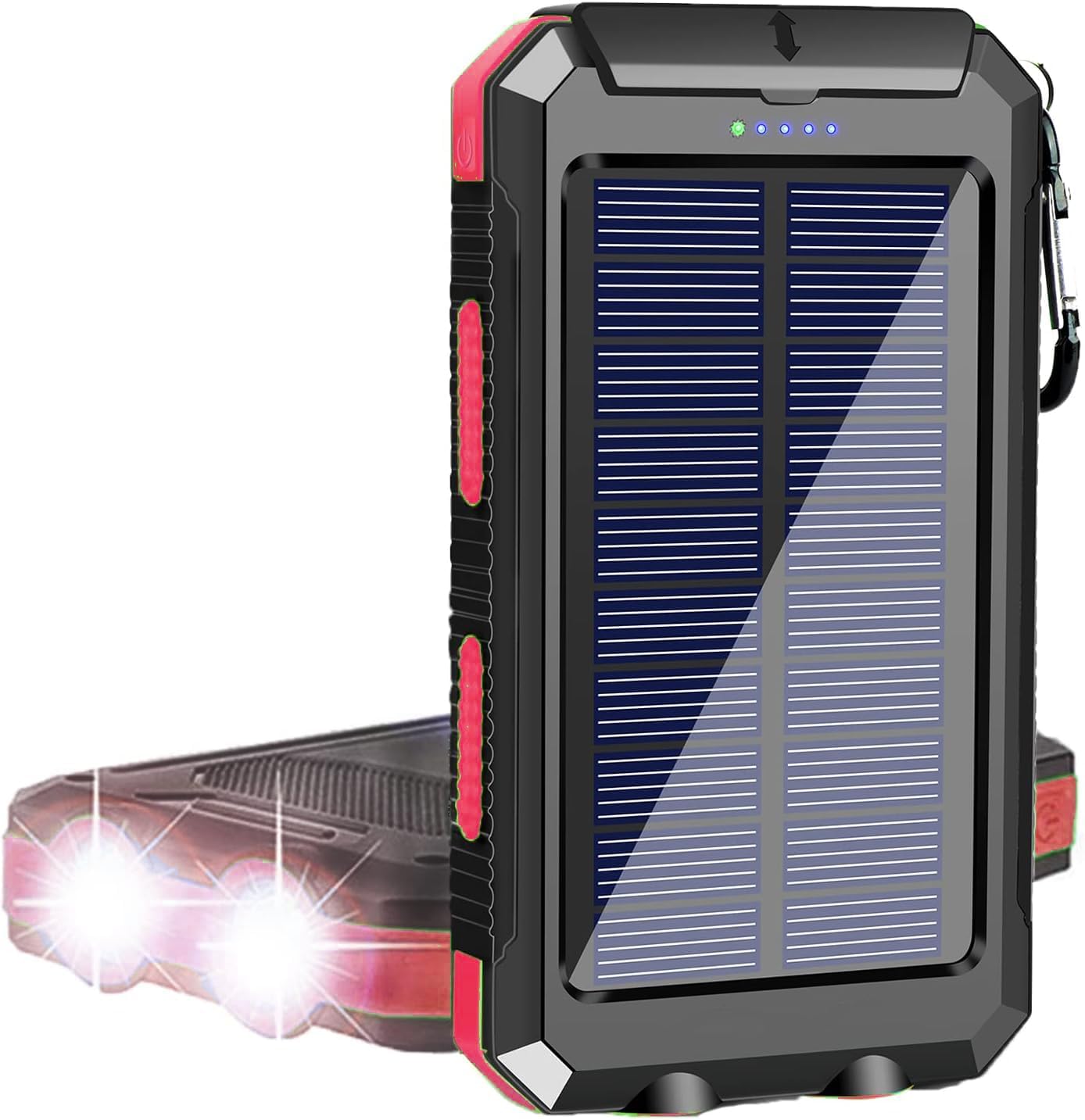 YELOMIN Solar Charger, 38800mAh Portable Solar Power Bank, Waterproof Battery Pack for Outdoor Activities, Camping External Backup Power Charger Dual USB 5V Outputs/LED Flashlights