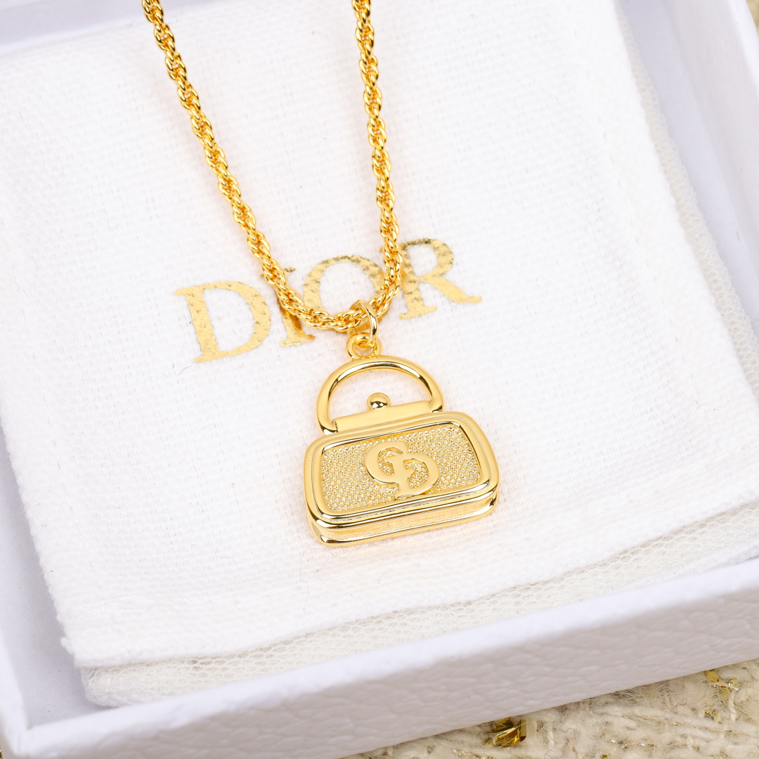 Dior Gold Clutch Necklace