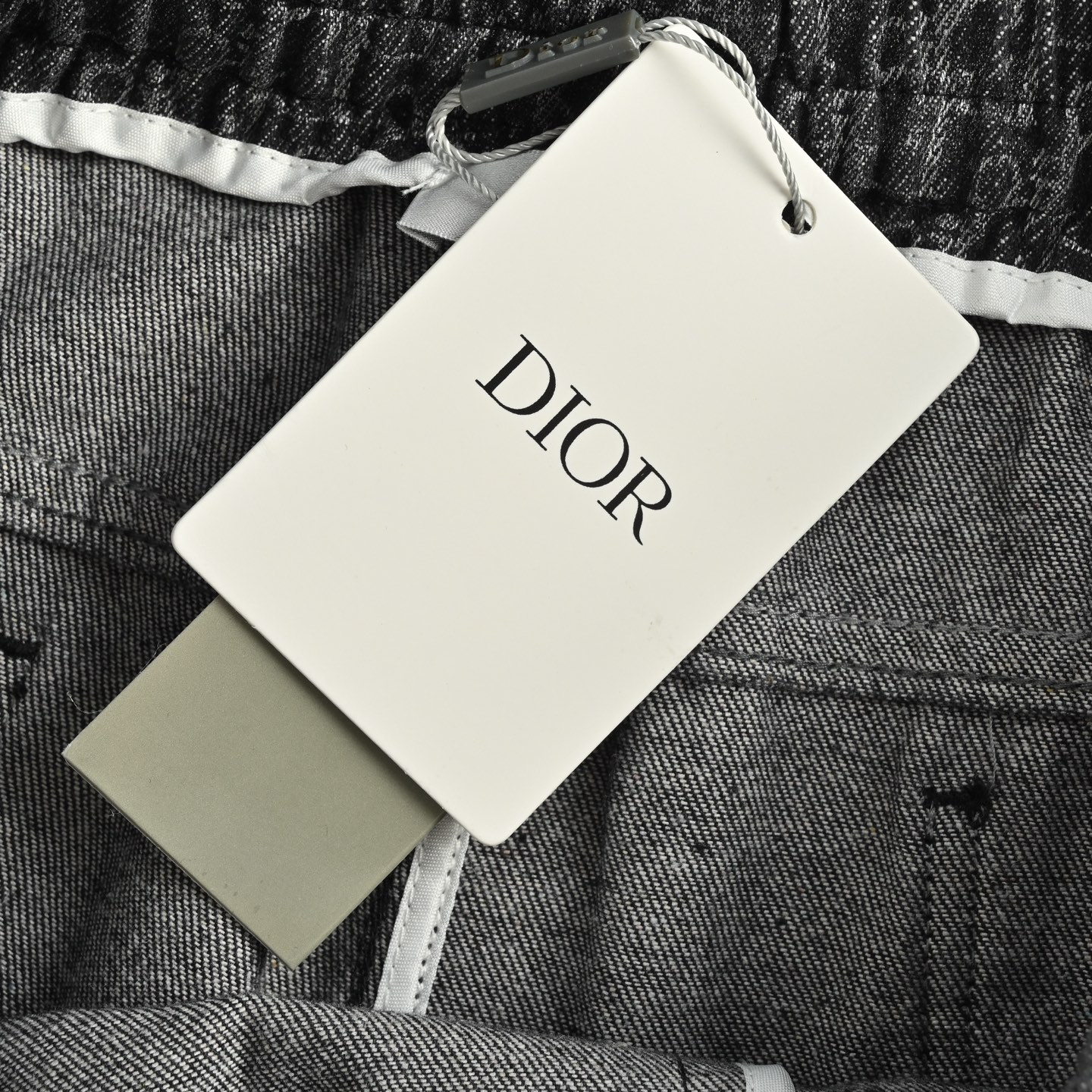 Dior 25ss jacquard all-over print distressed denim shorts