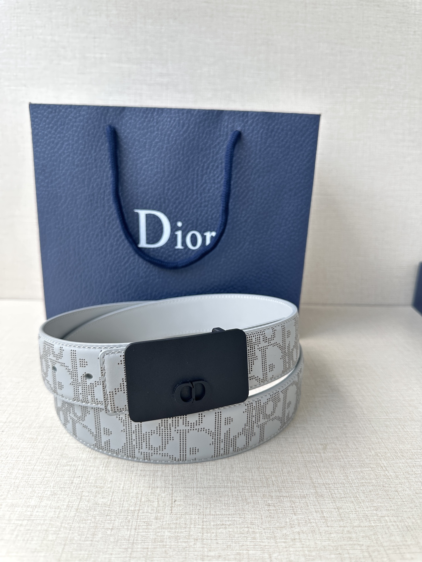Dior square buckle leather belt 3.5CM wide