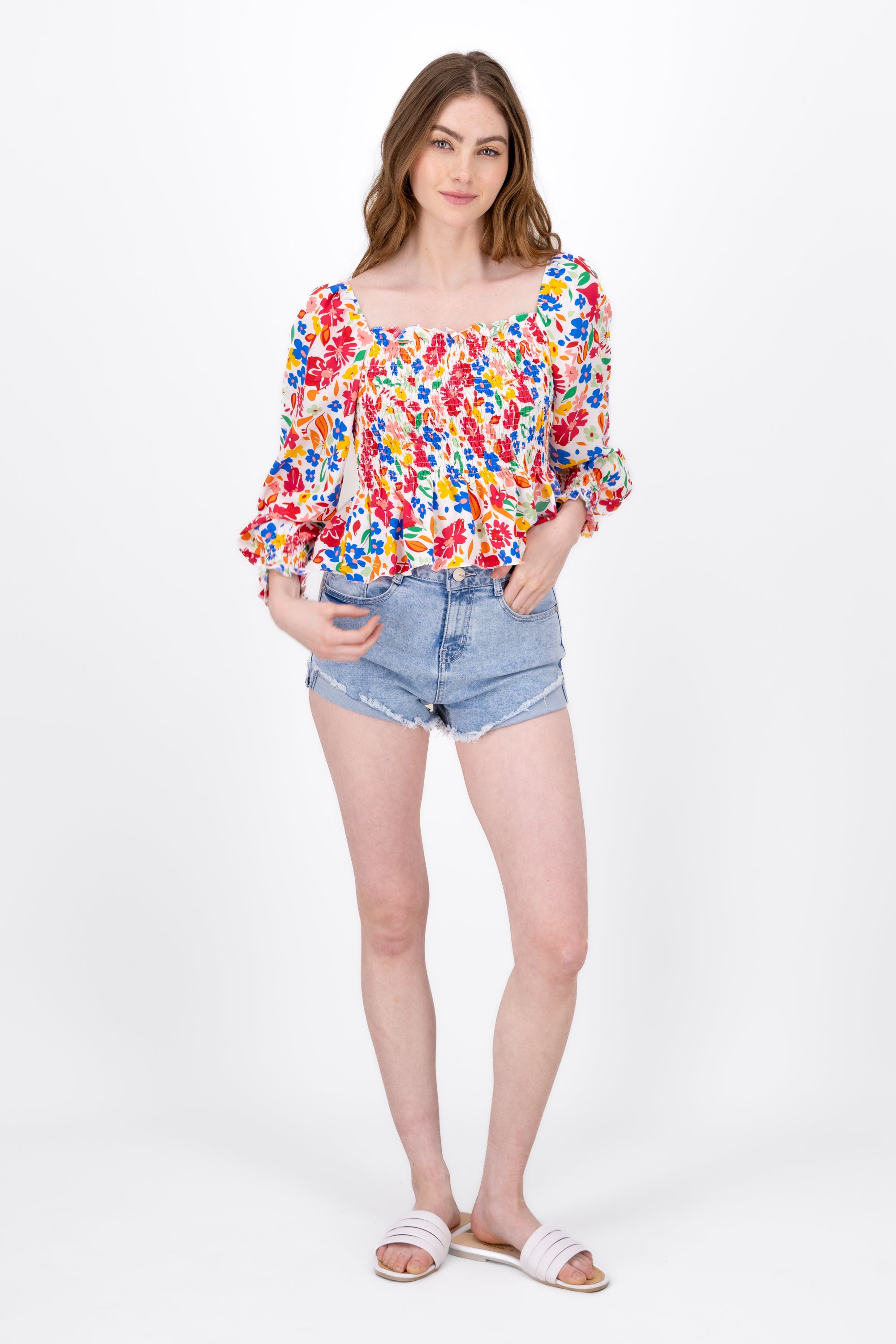 High Waist Short Hem Mini Shorts