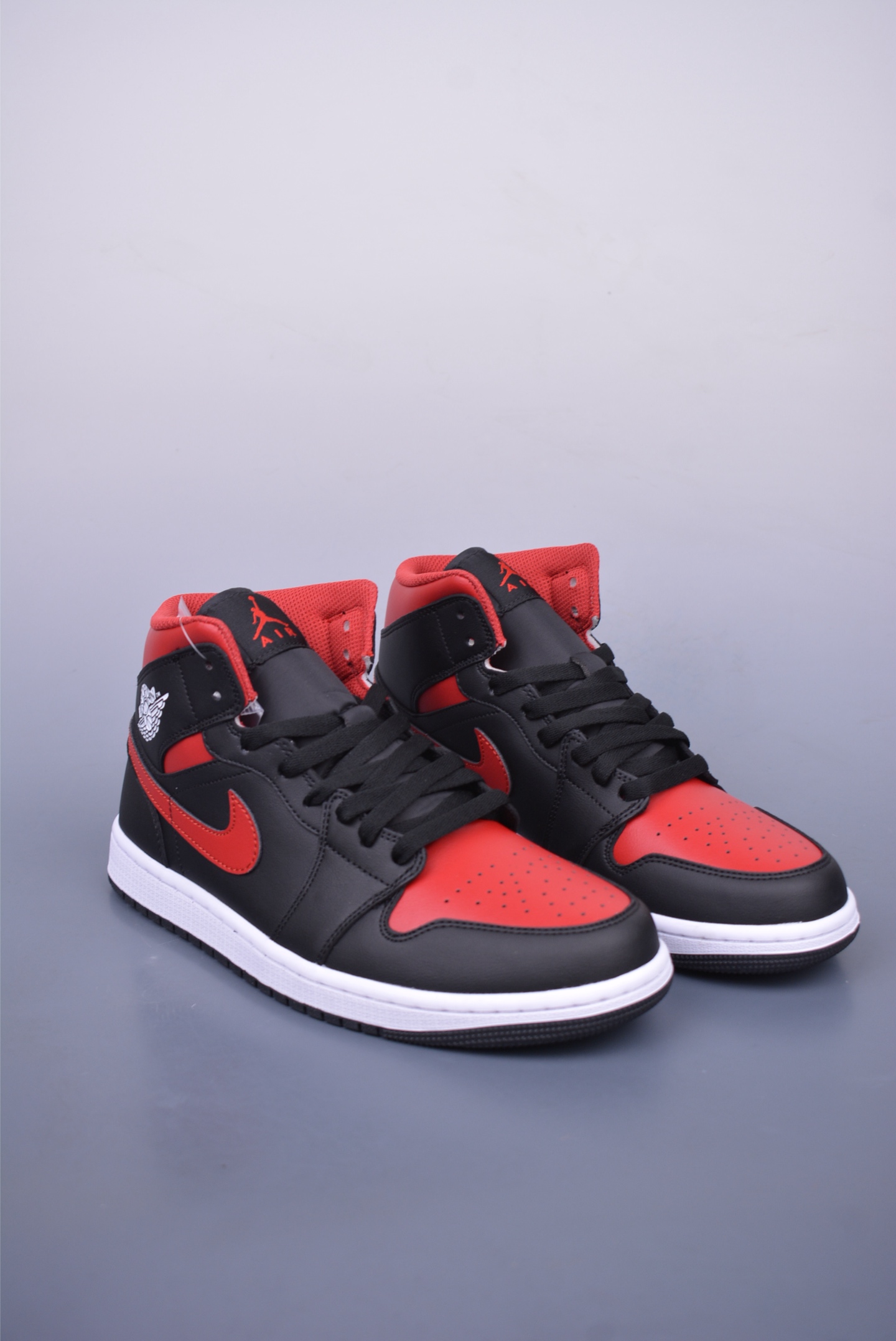 Nike Air Jordan 1 Mid AJ1 Basketball Shoes Black and Red DQ8426-067