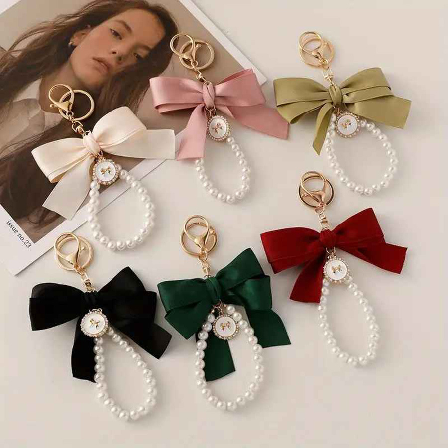 🎀🎀Bow Pearl Keychain Pendant