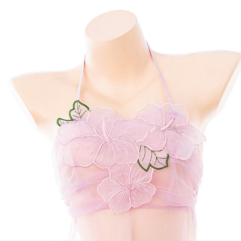 See-through Flower Slip Lingerie Dress