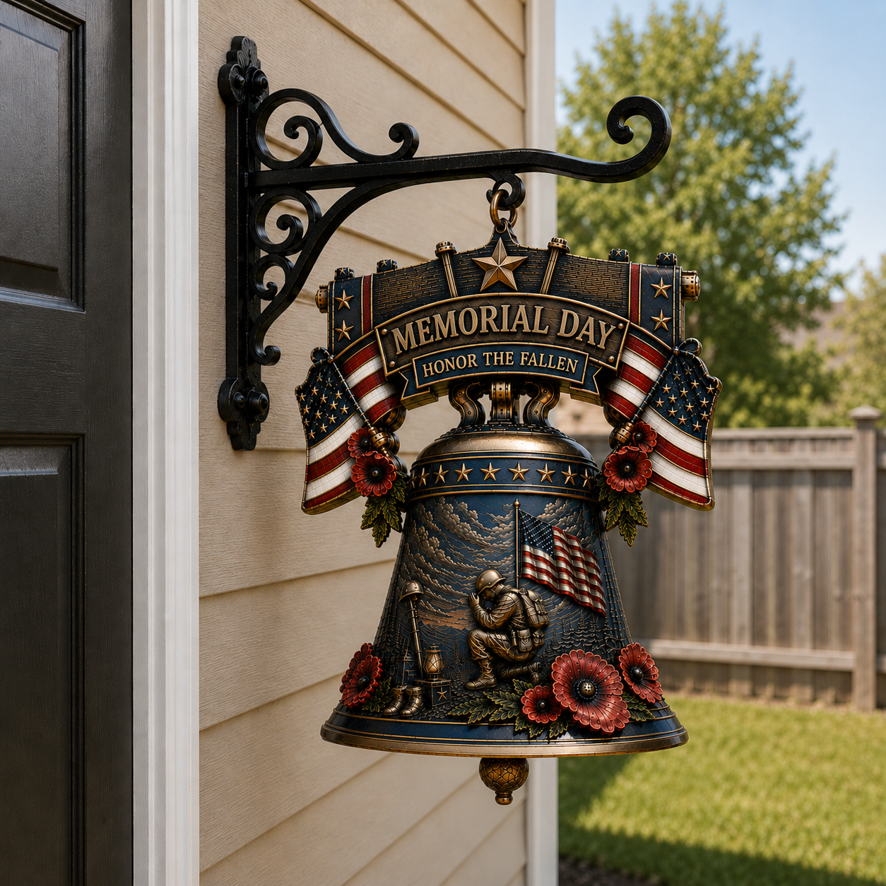 🗽Memorial Day Tribute Bell Wall Decor – Honor the Fallen