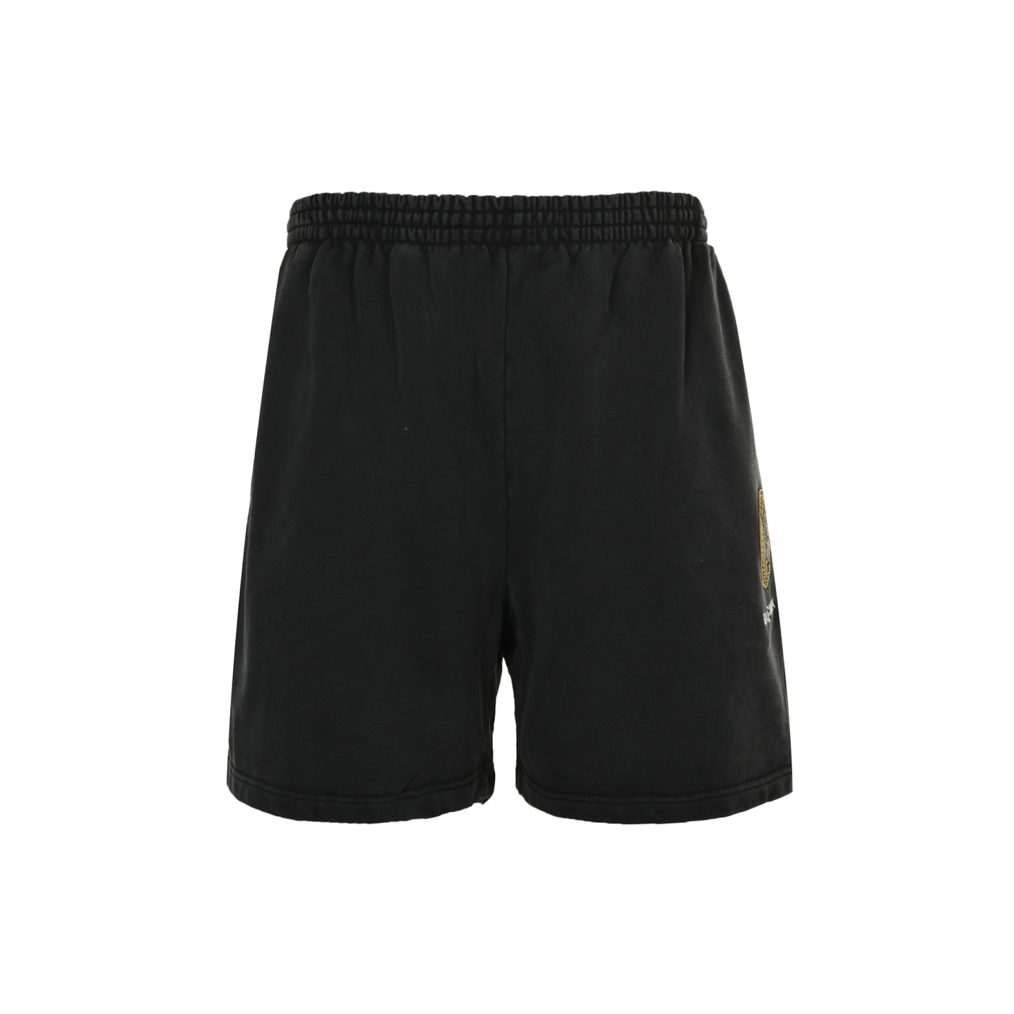 Balenciaga 25ss badge embroidered washed shorts