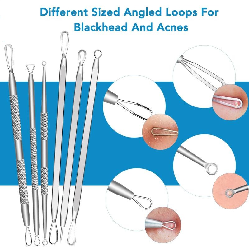 💥ON SALE💥410 Premium Professional Stainless Acne Pimple Extractor Tool with Metal Box Set - 15 PCS