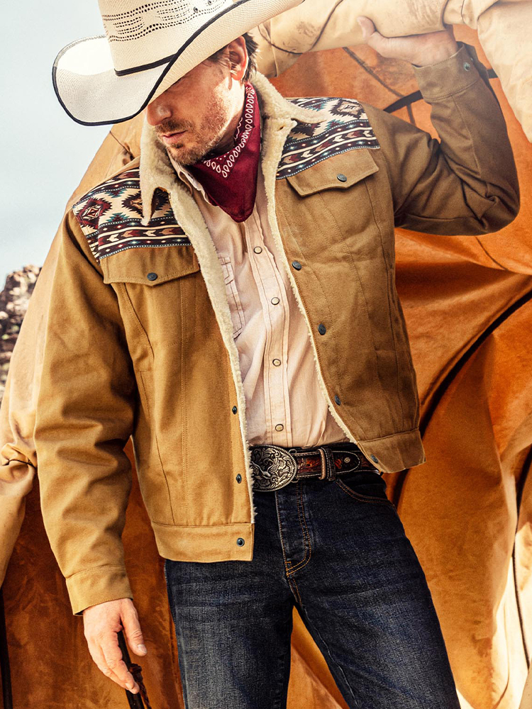 Men's Retro Aztec Print Jacket