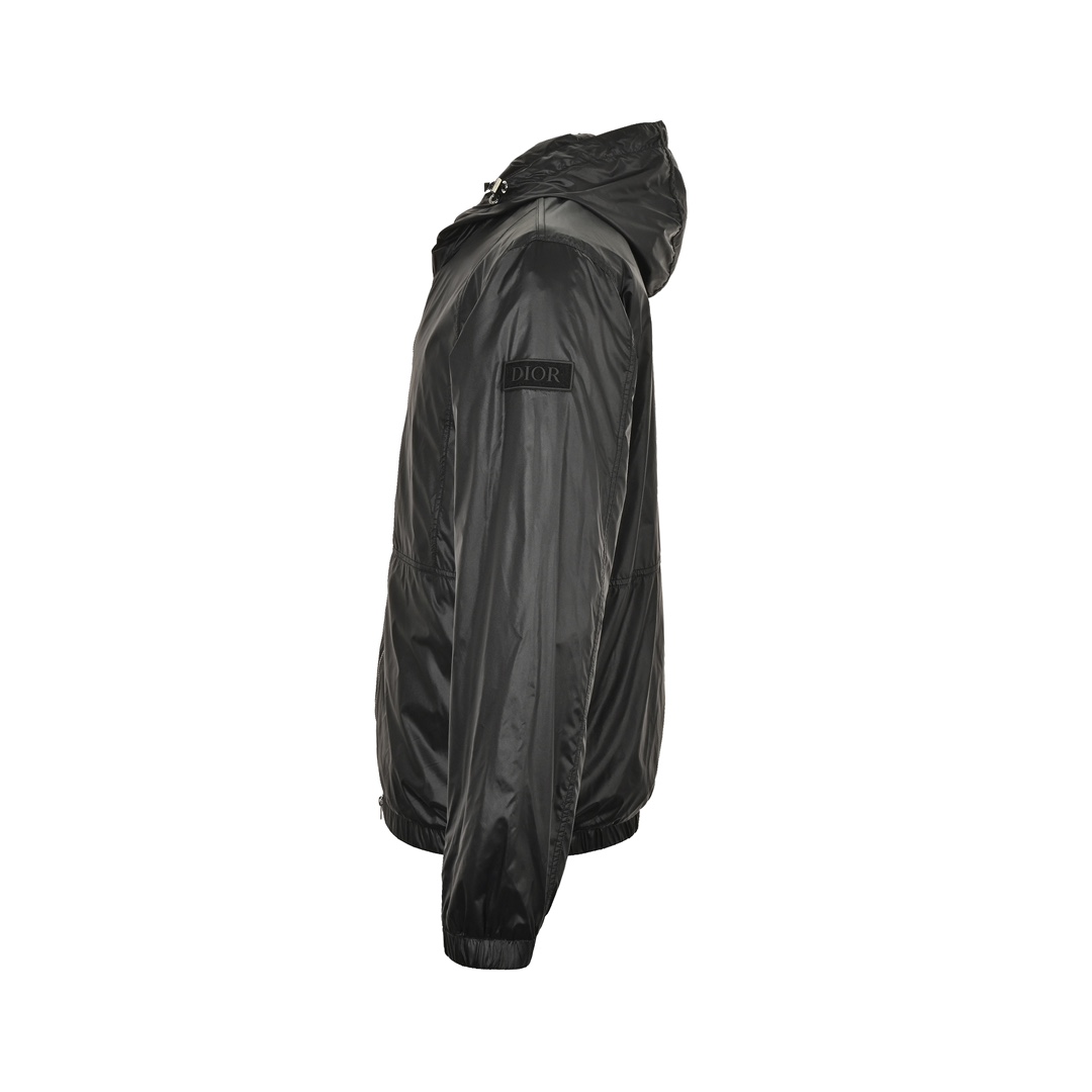 Dior 24Fw jacquard silk hooded jacket with sleeve badge