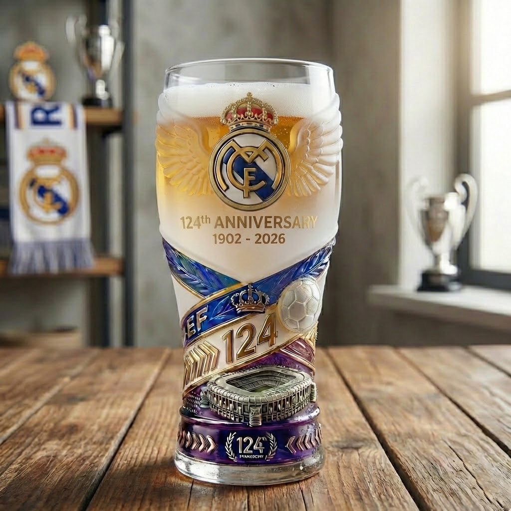 Real Madrid 124th Anniversary Commemorative Glass