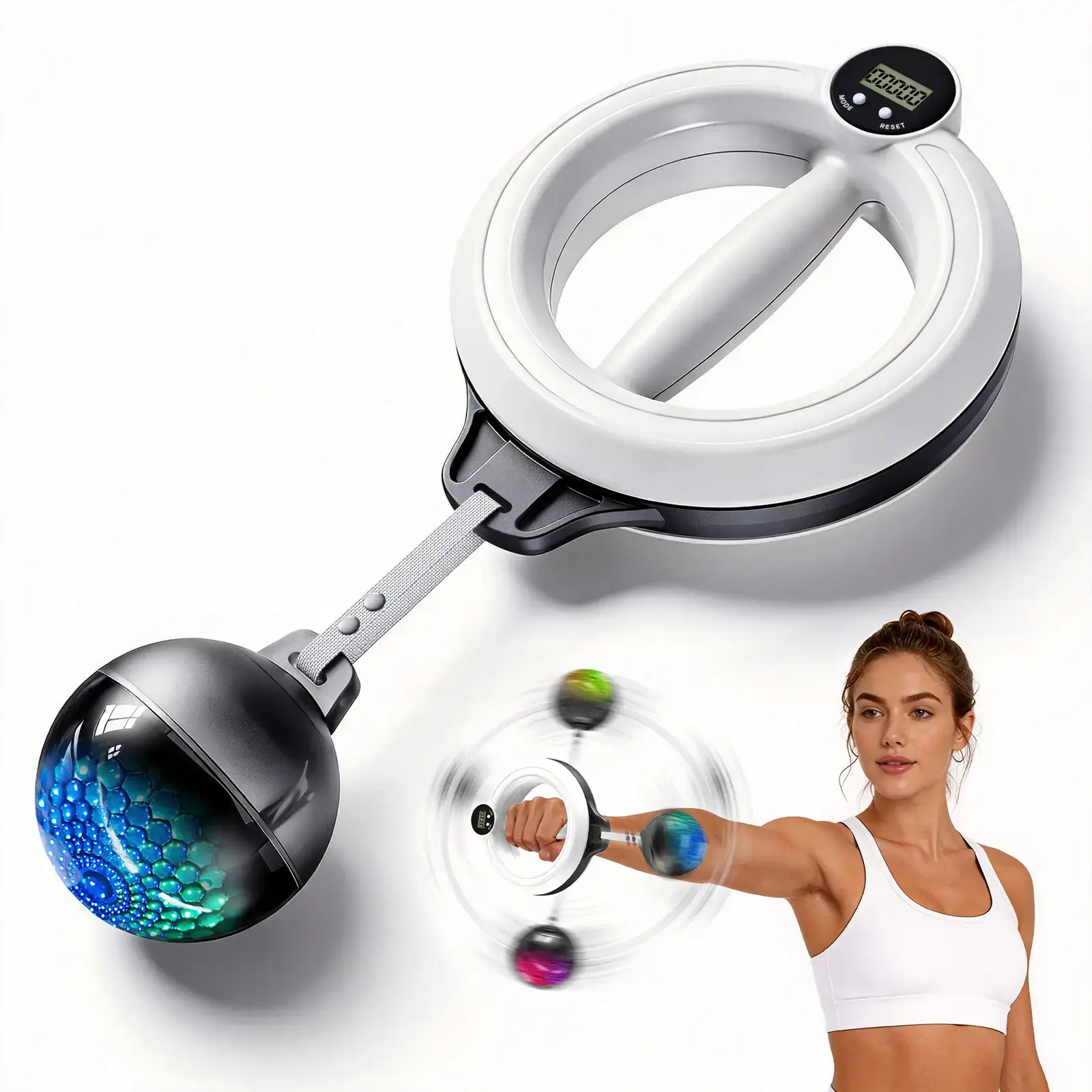 360° Rotating Wrist & Forearm Trainer for Men and Women, Upper Body Strength Tool for Arms, Shoulders & Chest, Portable Home and Gym Fitness Equipment