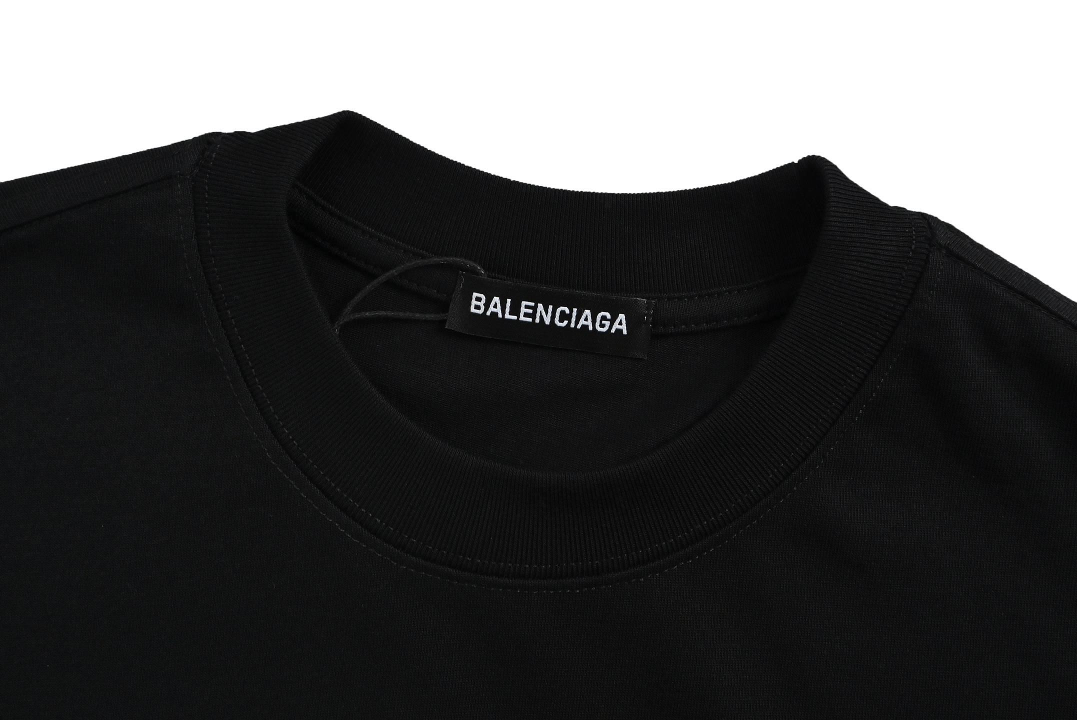 Balenciaga 25ss yellow label embossed letter logo short sleeve