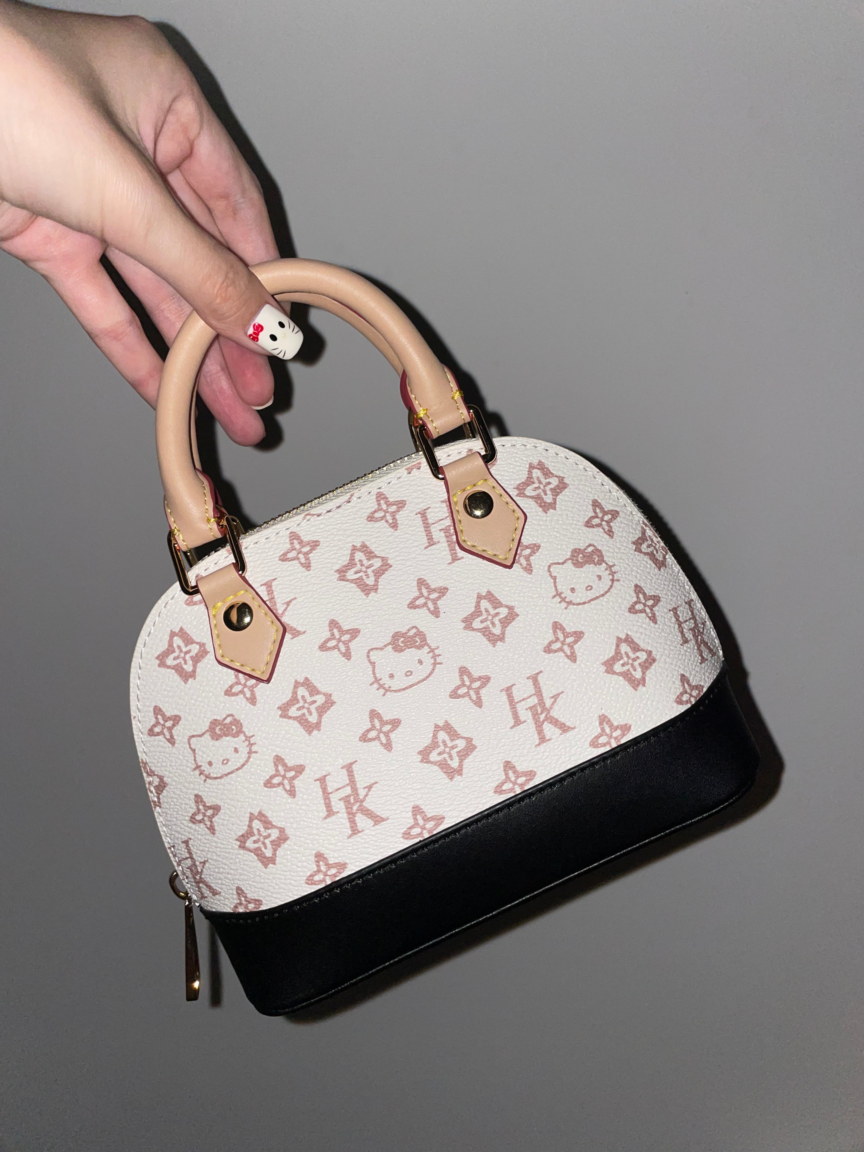 Hellokitty Handmade Small Crossbody Bags for Women Classic Double Zip Top Handle Dome Satchel Bag Shoulder Purse