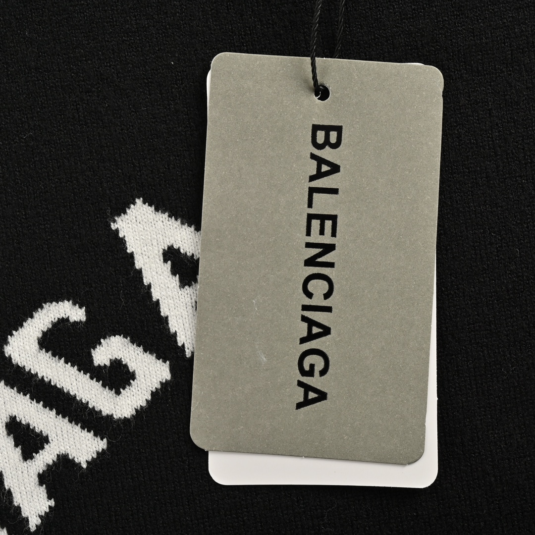 Balenciaga 24Fw jacquard lettering barrage sweater