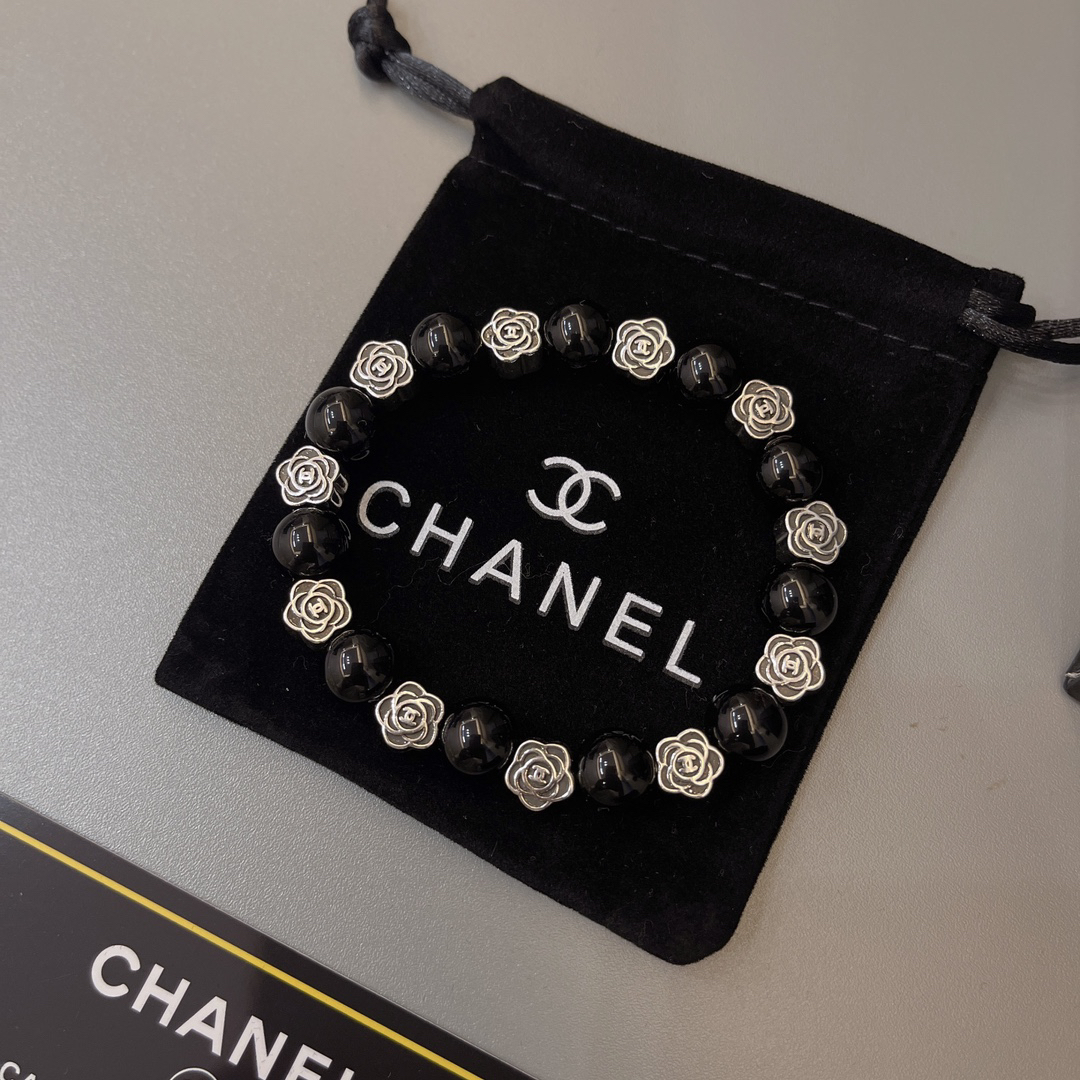 Chanel obsidian distressed bracelet